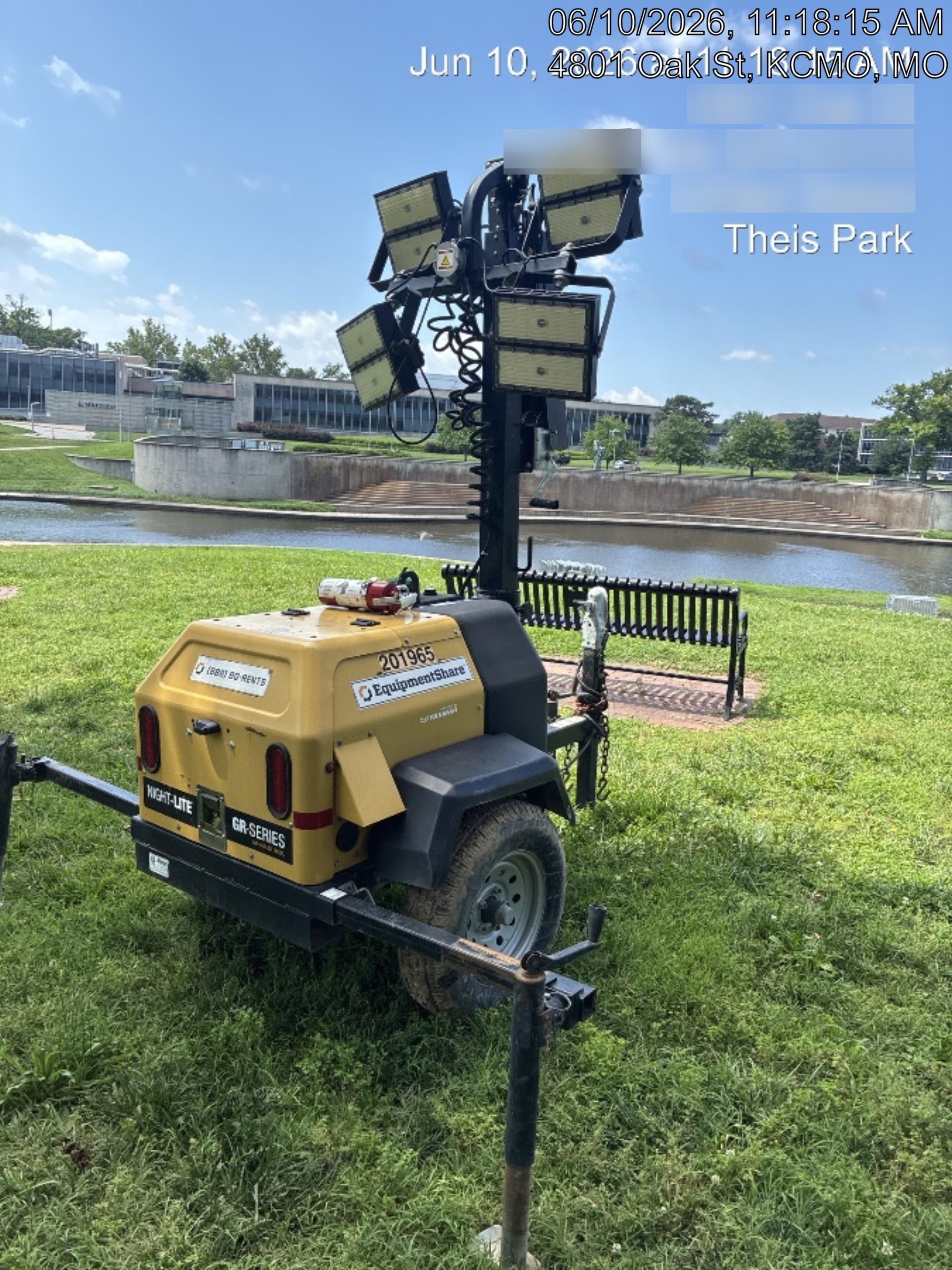 2022 Allmand NLV3GR (4) LED Light Fixture 350W, 23' Vertical Mast, 3kW Prime, Towable, Deep Sea L401, Leveling Jacks, Yanmar T4F 5.8hp