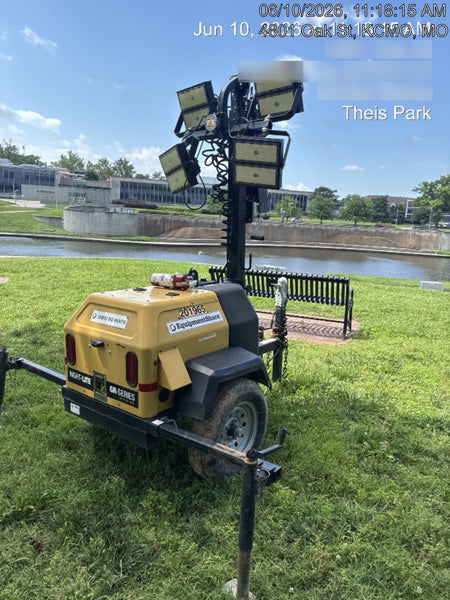 2022 Allmand NLV3GR (4) LED Light Fixture 350W, 23' Vertical Mast, 3kW Prime, Towable, Deep Sea L401, Leveling Jacks, Yanmar T4F 5.8hp