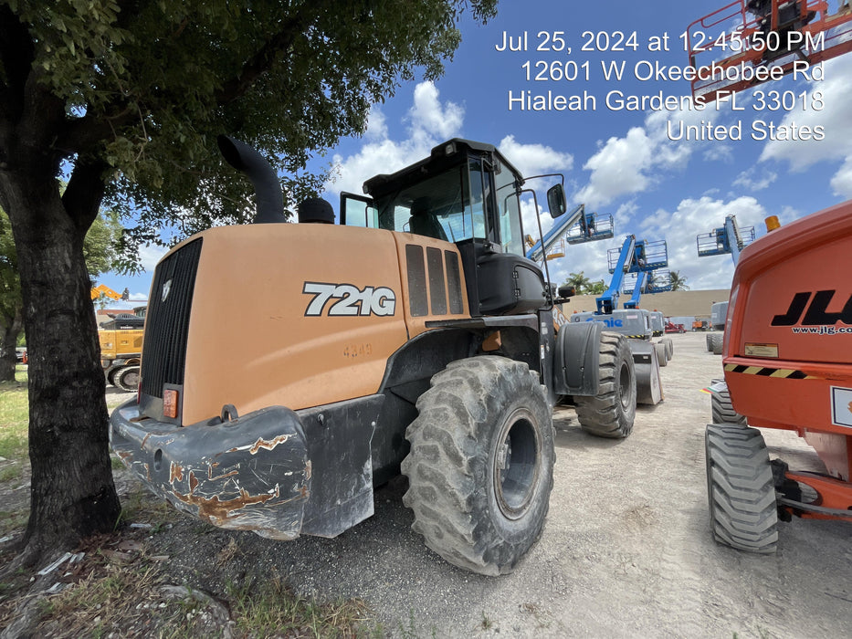 2018 Case 721G CLOSED CAB, 1 FUNCTION, JRB 416 STYLE HYD COUPLER