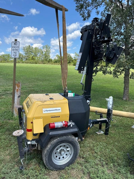 2022 Allmand NLV3GR (4) LED Light Fixture 350W, 23' Vertical Mast, 3kW Prime, Towable, ES Decals, T3