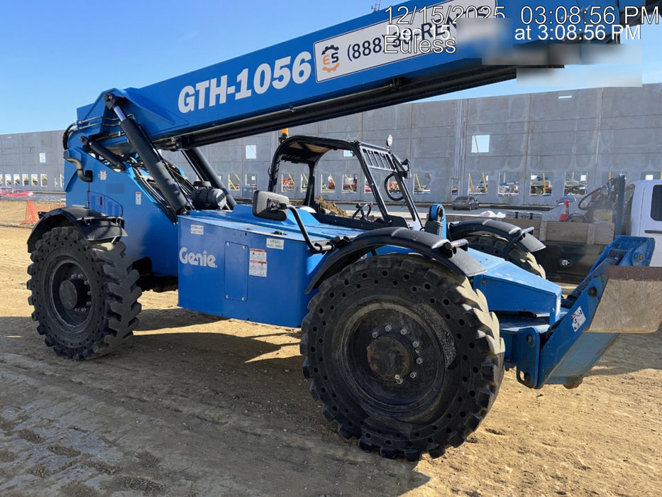 2019 Genie GTH-1056 Canopy, Solid RT Tires, LED Work Lights, Beacon 60" QA Carriage, 60" Forks