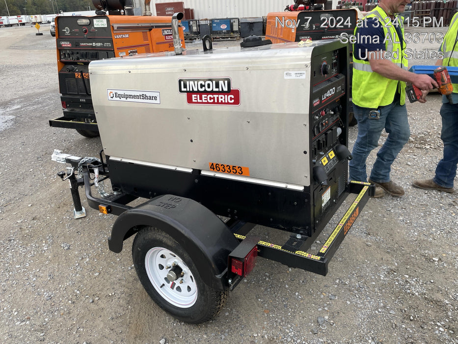 2024 Lincoln Electric LE400 Kubota V1505, Trlr, Cable Rack, Light Kit, ES Decals, T3