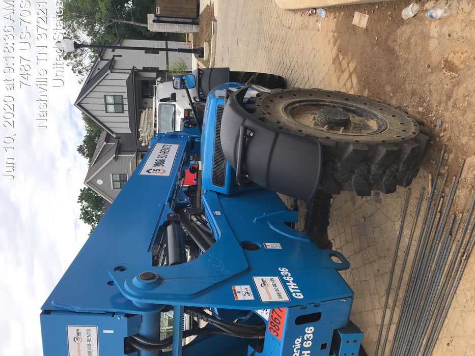 2019 Genie GTH-636 Canopy, Solid RT Tires, LED Work Lights, Beacon 60" QA Carriage, 48" Forks