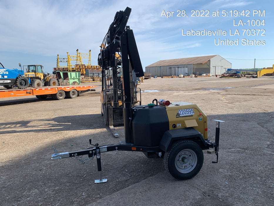 2022 Allmand NLV3GR (4) LED Light Fixture 350W, 23' Vertical Mast, 3kW Prime, Towable, Deep Sea L401, Leveling Jacks, Yanmar T4F 5.8hp