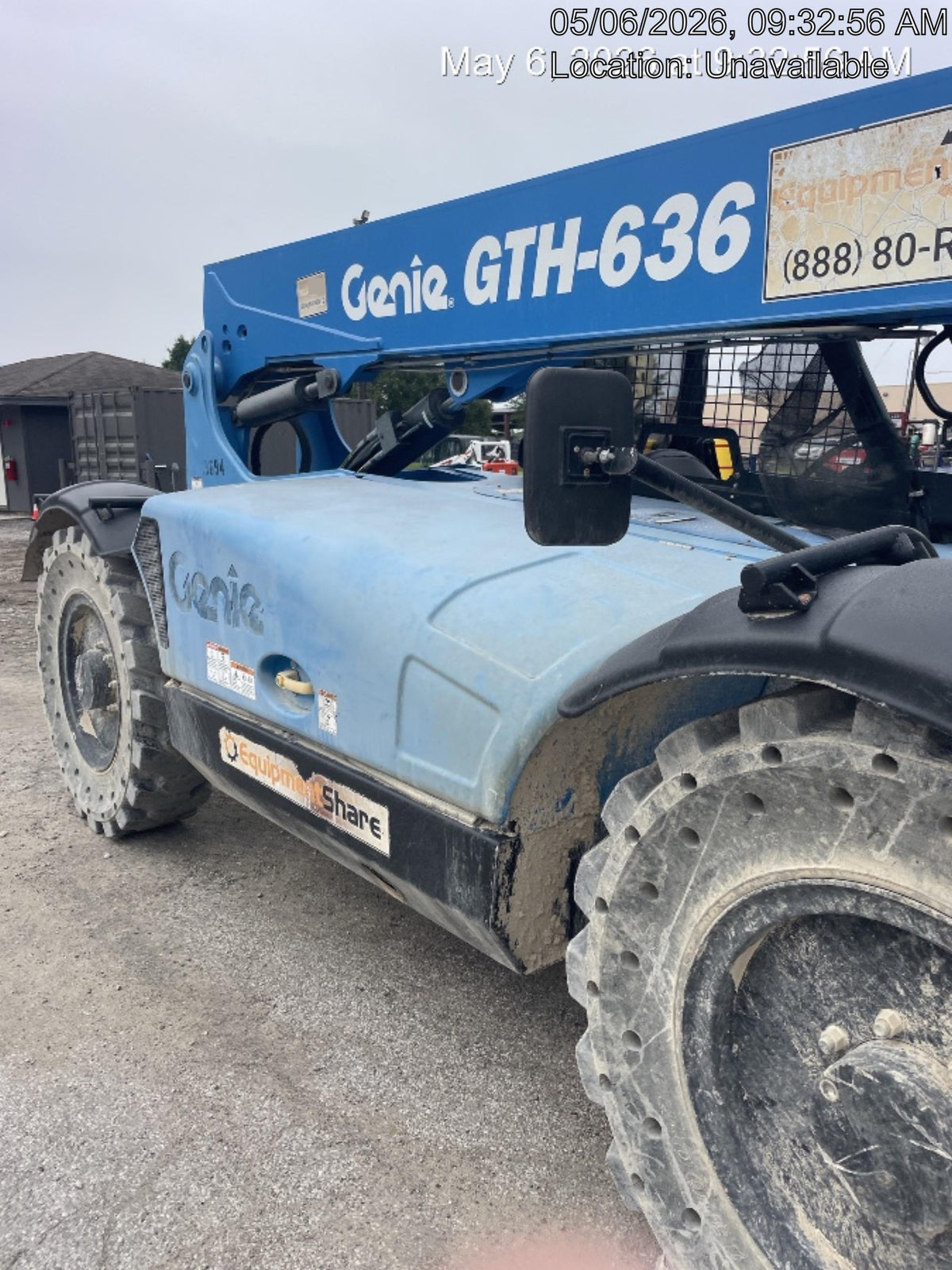 2018 Genie GTH-636 Genie GTH-636 w/Open ROPS, Work Lights, Solid Tires, RH Cab Mesh, Beacon, 48" Carriage and Forks