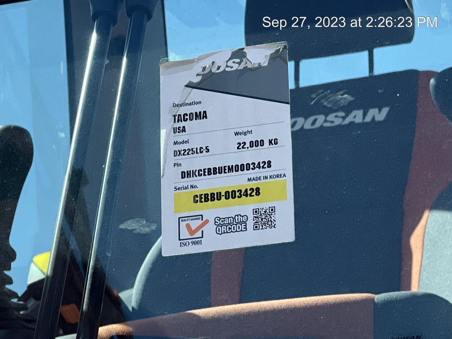 2022 DOOSAN DX225LC-5