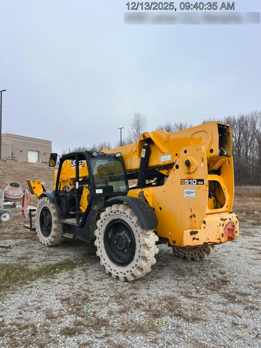 2019 JCB 510-56 Open ROPS, 74 HP, Solid Tires, Worklights, Beacon, Aux Hydraulics, Lifting Eye, 60" Carriage/60" Forks