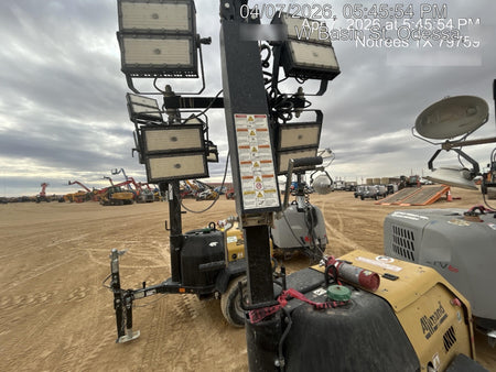 2022 Allmand NLV3GR (4) LED Light Fixture 350W, 23' Vertical Mast, 3kW Prime, Towable, ES Decals, T3