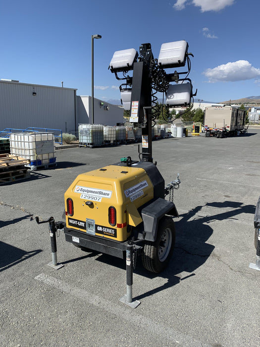 2021 Allmand NLV3GR (4) LED Light Fixture 350W, 23' Vertical Mast, 3kW Prime, Towable, Deep Sea L401, Leveling Jacks, Yanmar T4F 5.8hp