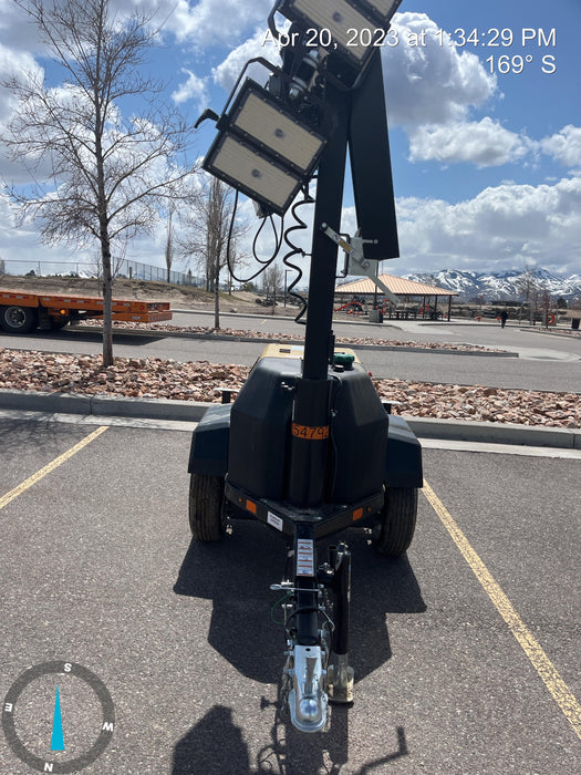 2022 Allmand NLV3GR (4) LED Light Fixture 350W, 23' Vertical Mast, 3kW Prime, Towable, ES Decals, T3