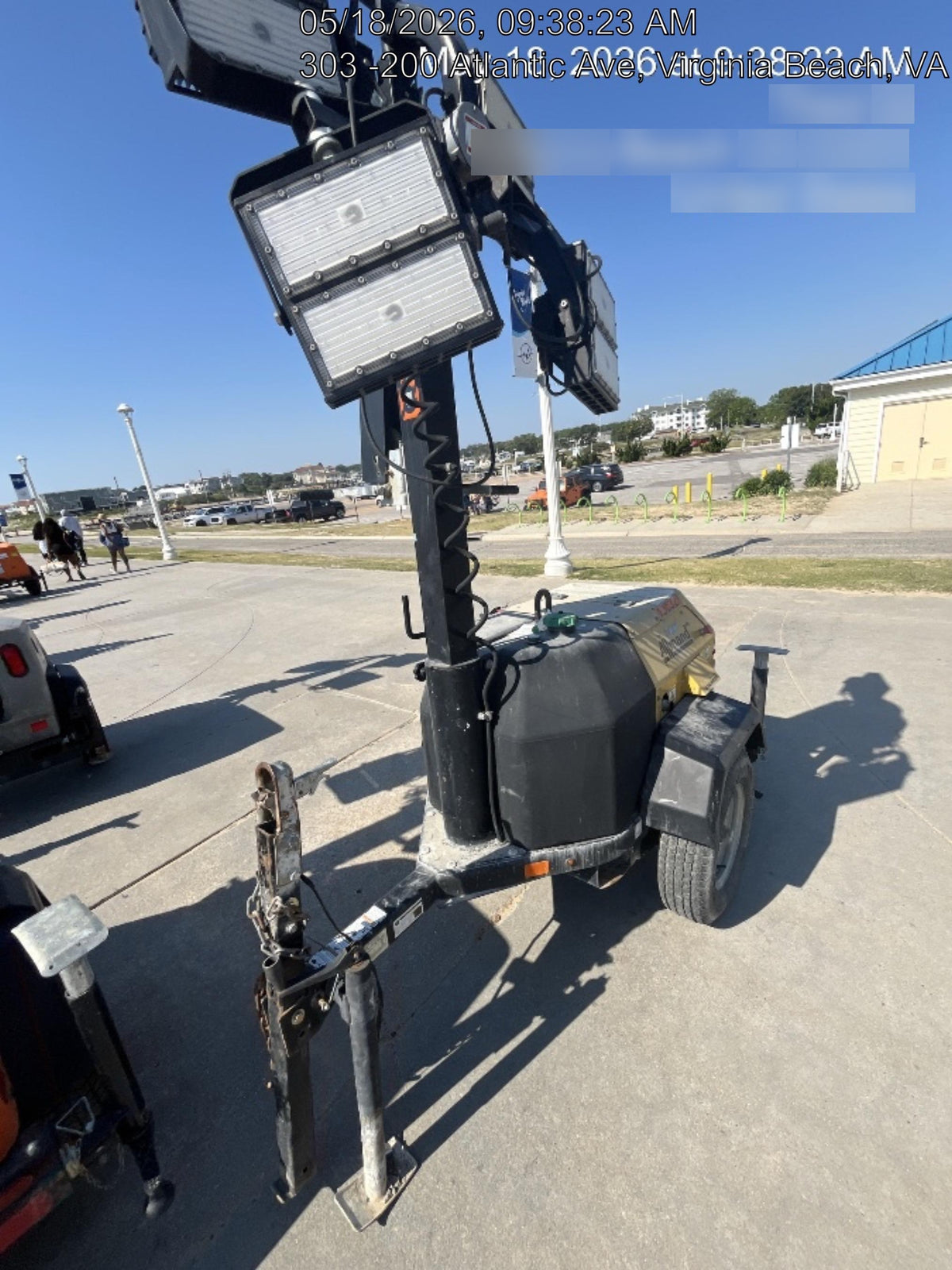 2021 Allmand NLV3GR (4) LED Light Fixture 350W, 23' Vertical Mast, 3kW Prime, Towable, Deep Sea L401, Leveling Jacks, Yanmar T4F 5.8hp