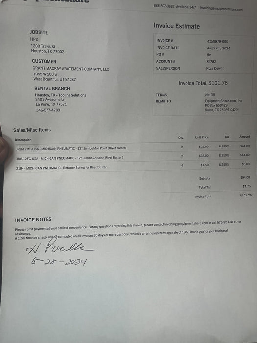 2024 MICHIGAN PNEUMATIC MP-133-ORANGE-NEP