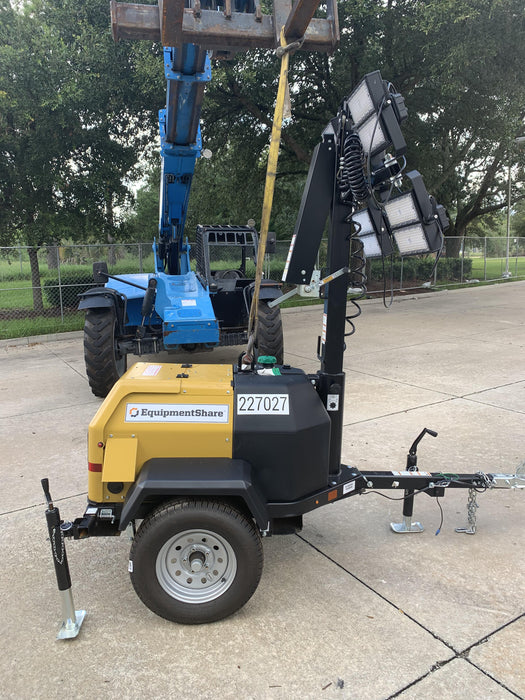 2022 Allmand NLV3GR (4) LED Light Fixture 350W, 23' Vertical Mast, 3kW Prime, Towable, Deep Sea L401, Leveling Jacks, Yanmar T4F 5.8hp