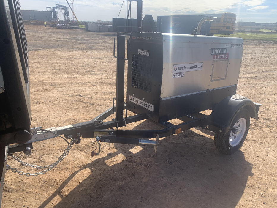 2020 Lincoln Electric Vantage 322 Welder Ready-Pak 3, Two wheel trailer, Fender and Light kit, Cable Rack