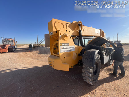 2019 JCB 510-56 JCB 510-56 74 HP w/Open ROPS, Beacon, Aux Hydraulics, Worklights, Solid Tires, 60" Carriage/Forks