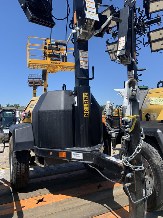 2022 Allmand NLV3GR (4) LED Light Fixture 350W, 23' Vertical Mast, 3kW Prime, Towable, Deep Sea L401, Leveling Jacks, Yanmar T4F 5.8hp