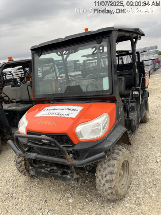 Kubota RTV-X1140W-H 4WD, LED Strobe, Windshield Acrylic Clear, Plastic Canopy, Wire Harness Kit, Backup Alarm