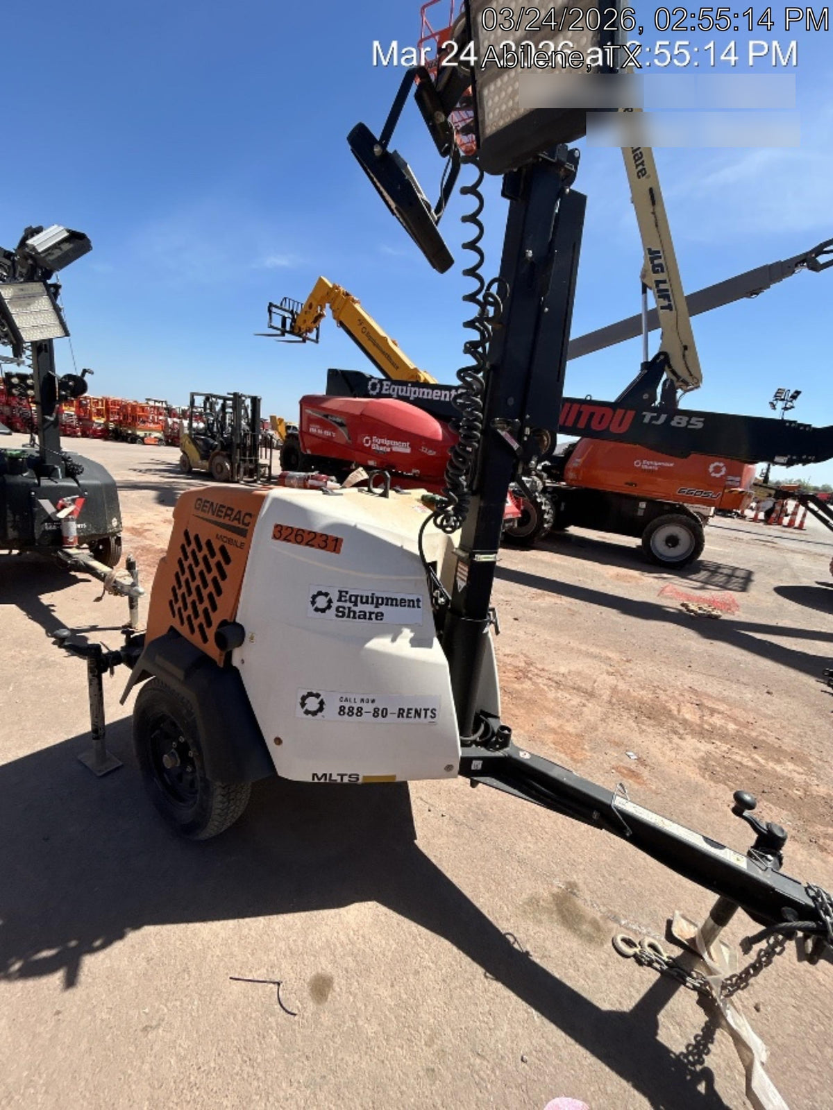 2023 Generac MLT2 Diesel, Flex Switch 120V Input, Powerzone Controller, (4) 320W LED Lights, 4kW Generator, 39.9 Gal Fuel Tank, 2" Ball, T3