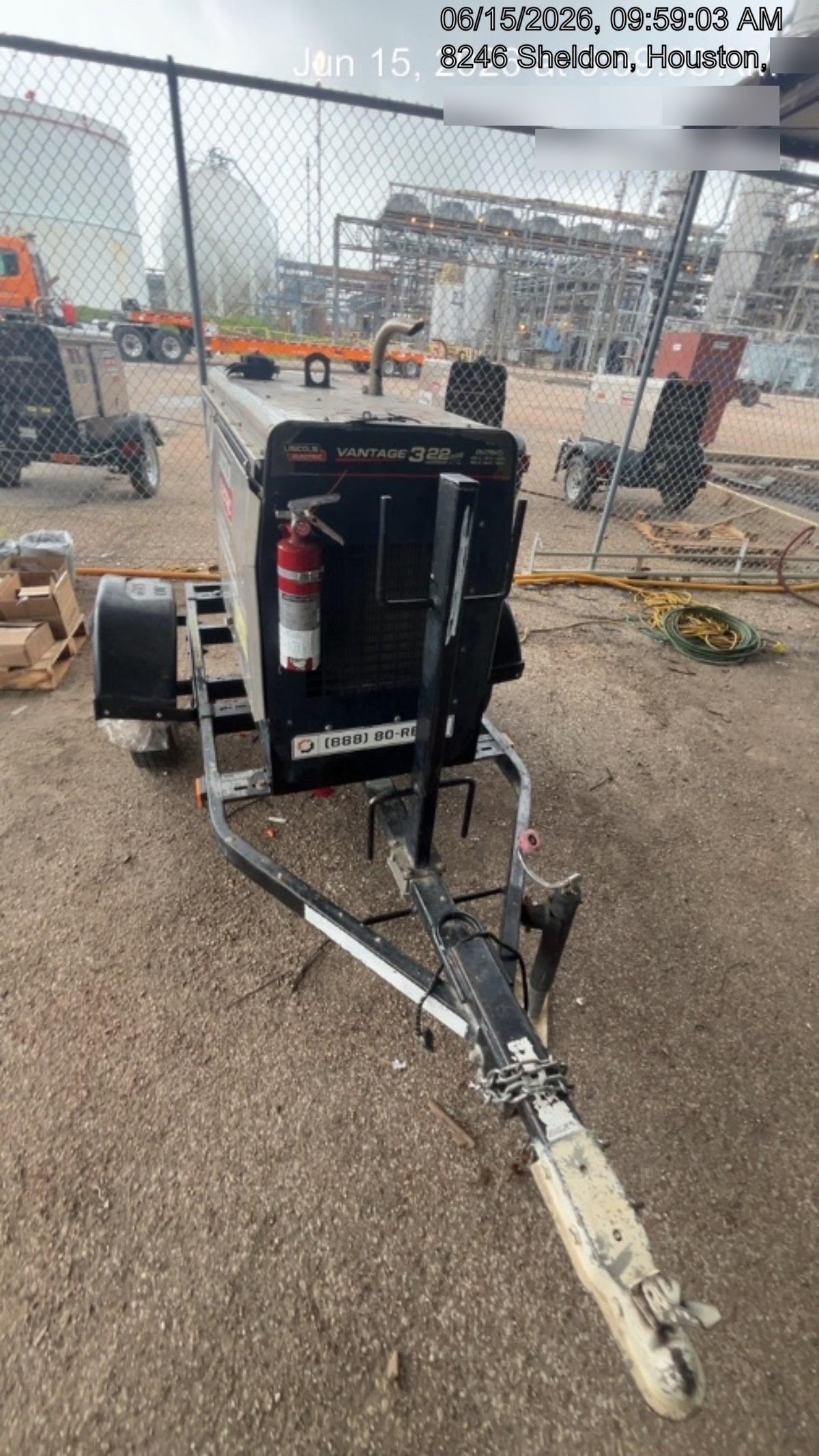 2019 Lincoln Electric Vantage 322 Ready-Pak 3, Two Wheel Trailer, Fender and Light Kit, Cable Rack