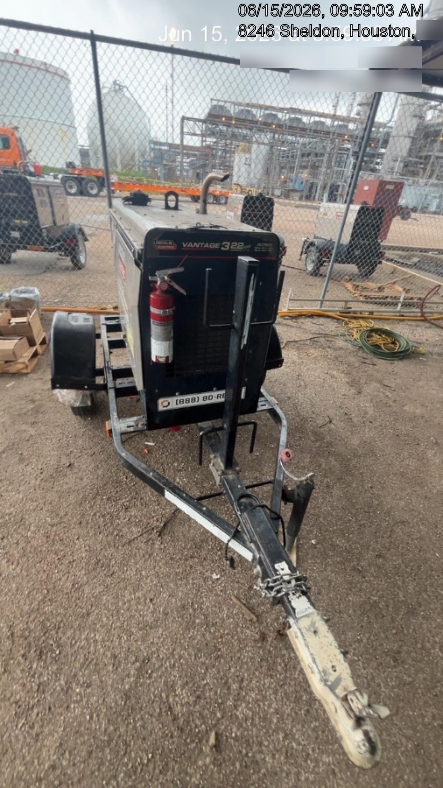 2019 Lincoln Electric Vantage 322 Ready-Pak 3, Two Wheel Trailer, Fender and Light Kit, Cable Rack
