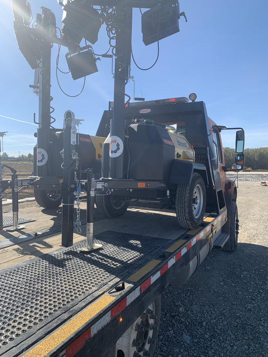 2022 Allmand NLV3GR (4) LED Light Fixture 350W, 23' Vertical Mast, 3kW Prime, Towable, ES Decals, T3