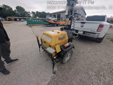 2022 Allmand NLV3GR (4) LED Light Fixture 350W, 23' Vertical Mast, 3kW Prime, Towable, Deep Sea L401, Leveling Jacks, Yanmar T4F 5.8hp