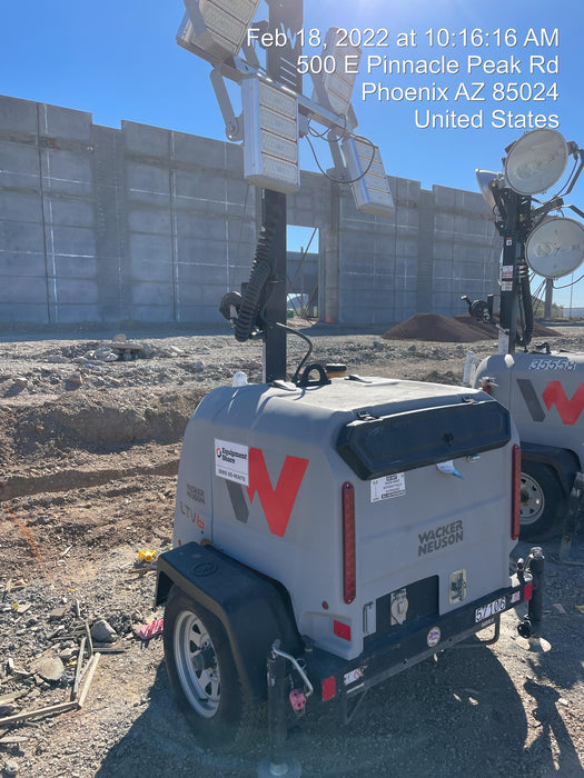 Allmand NLV3GR (4) LED Light Fixture 350W, 23' Vertical Mast, 3kW Prime, Towable, Deep Sea L401, Leveling Jacks, Yanmar T4F 5.8hp