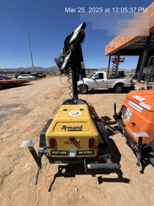 2021 Allmand NLV3GR (4) LED Light Fixture 350W, 23' Vertical Mast, 3kW Prime, Towable, Deep Sea L401, Leveling Jacks, Yanmar T4F 5.8hp