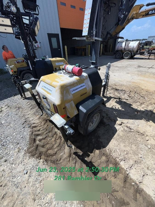 2022 Allmand NLV3GR (4) LED Light Fixture 350W, 23' Vertical Mast, 3kW Prime, Towable, ES Decals, T3