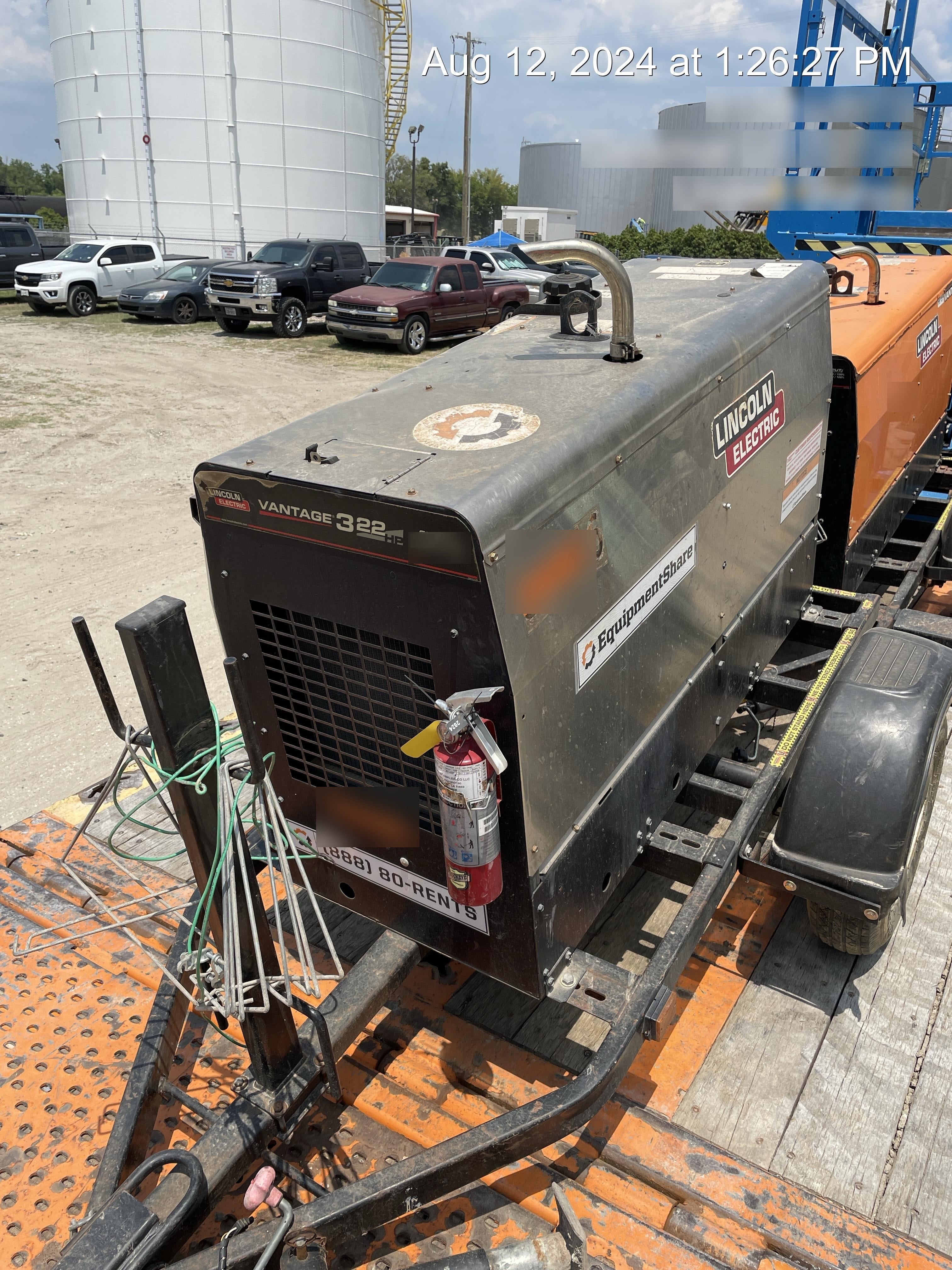 2019 Lincoln Electric Vantage 322 Ready-Pak 3, Two Wheel Trailer, Fender and Light Kit, Cable Rack