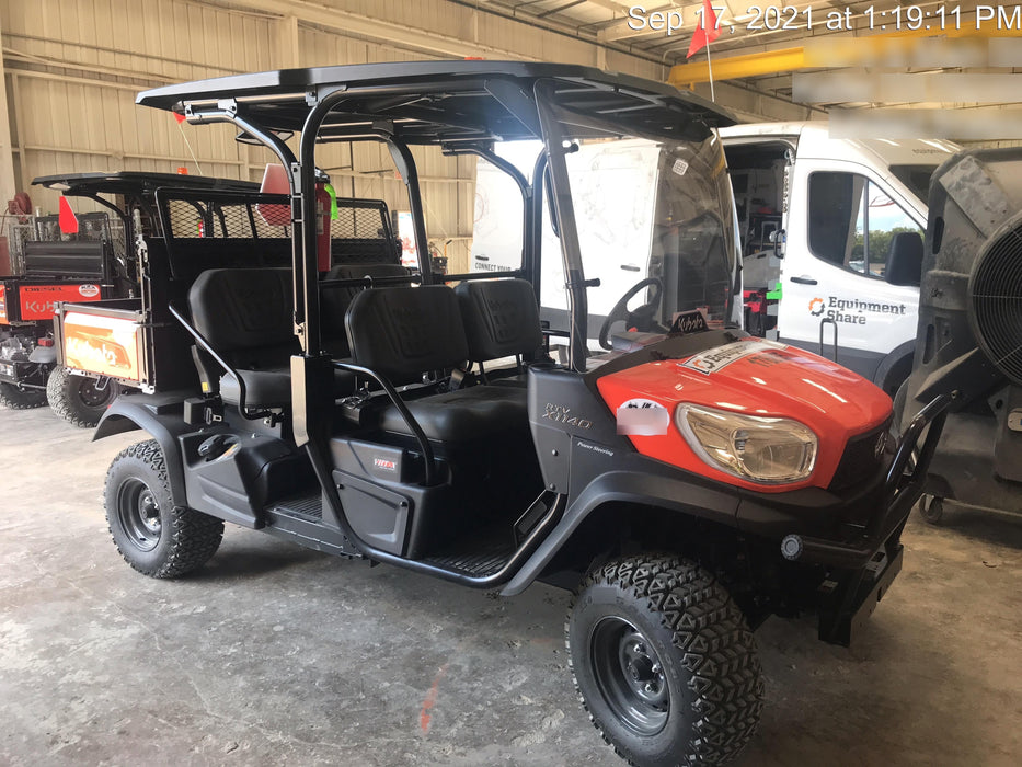 2021 Kubota RTV-X1140W-H Plastic Canopy, Windshield Acrylic Clear, LED Strobe Light, Wire Harness Kit, Back up Alarm