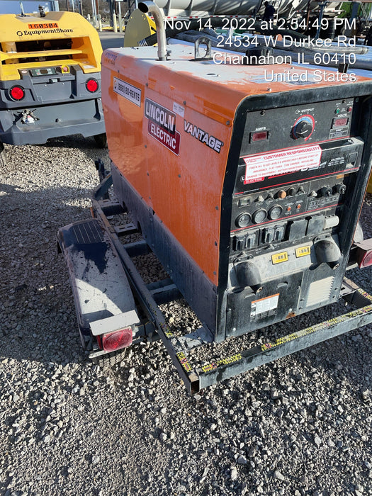 2021 Lincoln Electric Vantage 322 Vantage 322 Ready Pak 3 w/ Decals, ORANGE (includes trailer, cable rack, fender light kit) NO Telematics