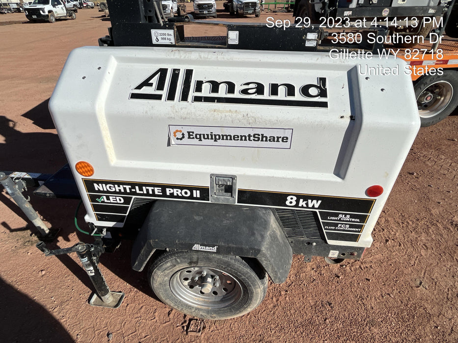 Allmand Bros. Night-Lite Pro II Allmand Night-Lite Pro II Allmand Night-Lite Pro II 8 kW Light Tower w/Kubota Engine, LED Light Package