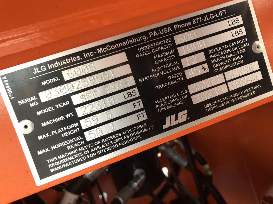 2019 JLG 600S 4WD