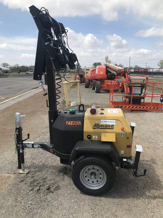 2022 Allmand NLV3GR (4) LED Light Fixture 350W, 23' Vertical Mast, 3kW Prime, Towable, Deep Sea L401, Leveling Jacks, Yanmar T4F 5.8hp