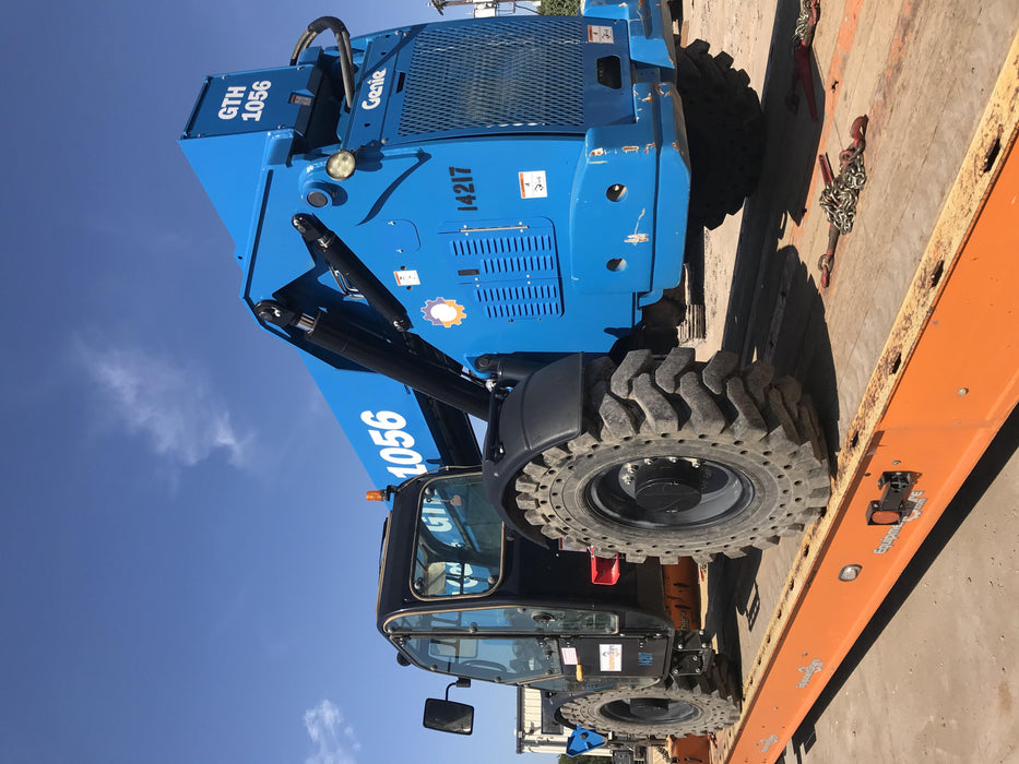 2018 Genie GTH-1056 GTH-1056 w/CAB, Solid Tires, Work Lights, 60" carriage/forks, cab mesh, beacon