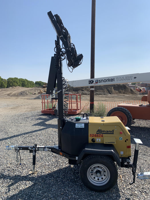 2020 Allmand NLV3GR (4) LED Light Fixture 350W, 23' Vertical Mast, 3kW Prime, Towable, Deep Sea L401, Leveling Jacks, Yanmar T4F 5.8hp