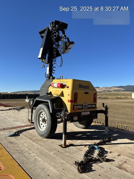 2021 Allmand NLV3GR (4) LED Light Fixture 350W, 23' Vertical Mast, 3kW Prime, Towable, Deep Sea L401, Leveling Jacks, Yanmar T4F 5.8hp