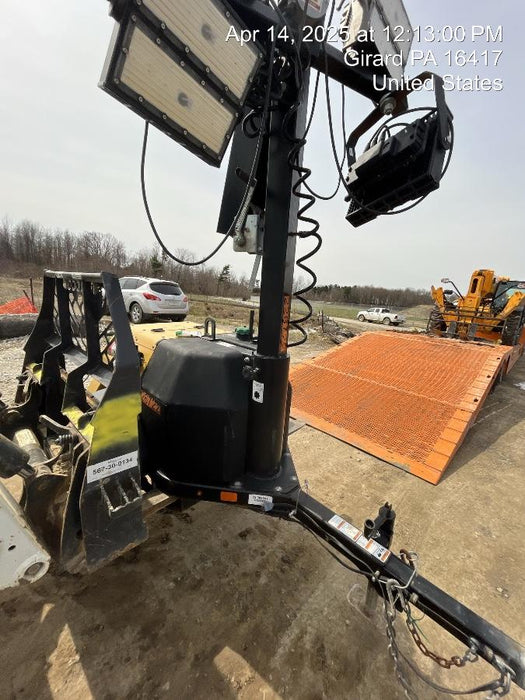 2022 Allmand NLV3GR (4) LED Light Fixture 350W, 23' Vertical Mast, 3kW Prime, Towable, Deep Sea L401, Leveling Jacks, Yanmar T4F 5.8hp