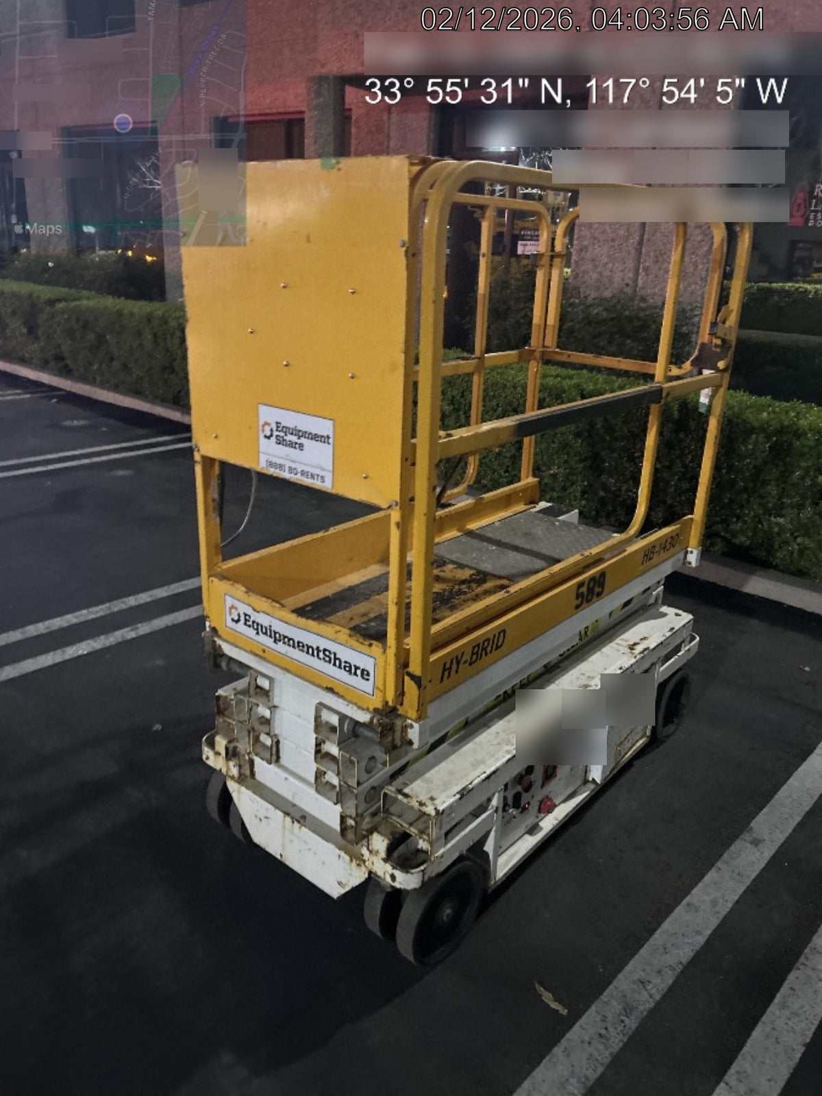 Custom Equipment HB-1430 Hy-Brid Scissor Lift
Platform capacity up to 670 lbs
Working height up to 20 ft
Weighs under 1,700 lbs
Non-marking wheels