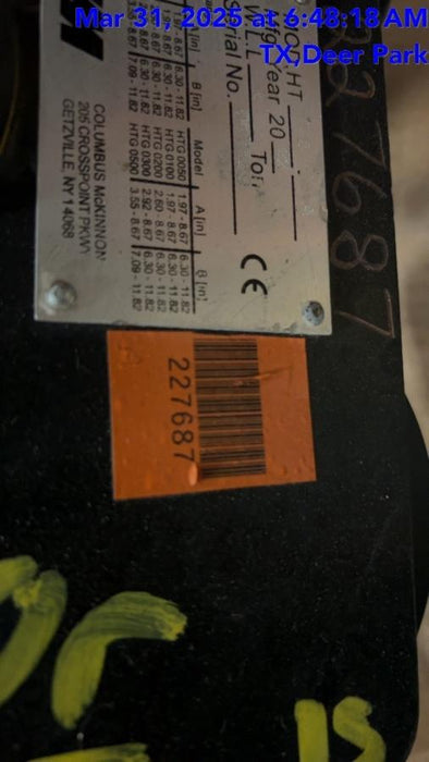 2022 COLUMBUS MCKINNON HTP0200A