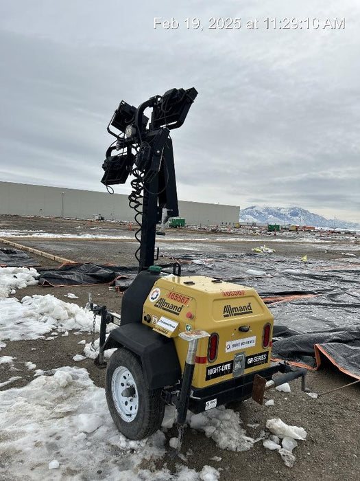 2021 Allmand NLV3GR (4) LED Light Fixture 350W, 23' Vertical Mast, 3kW Prime, Towable, Deep Sea L401, Leveling Jacks, Yanmar T4F 5.8hp