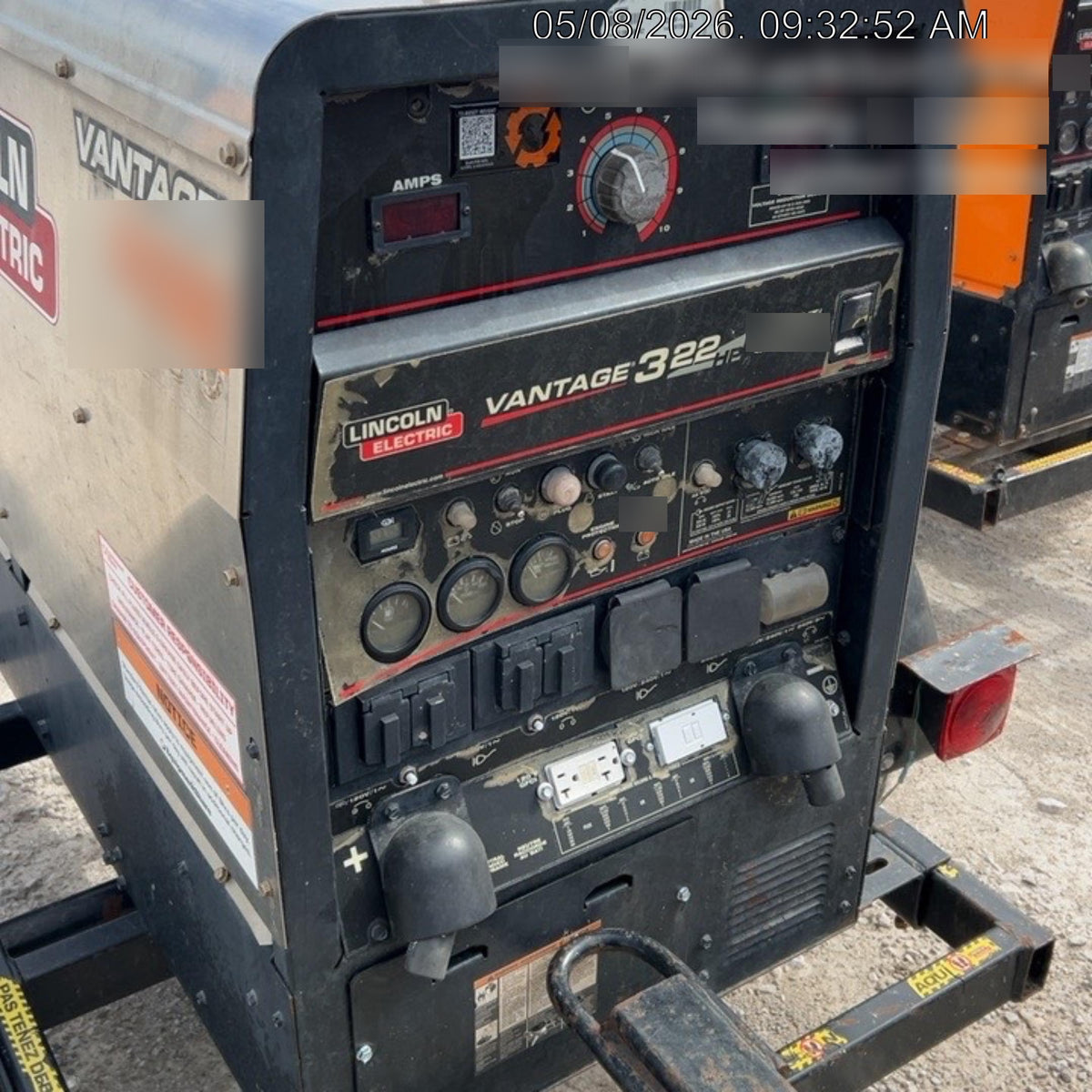 2019 Lincoln Electric Vantage 322 Welder Ready-Pak 3, Two wheel trailer, Fender and Light kit, Cable Rack