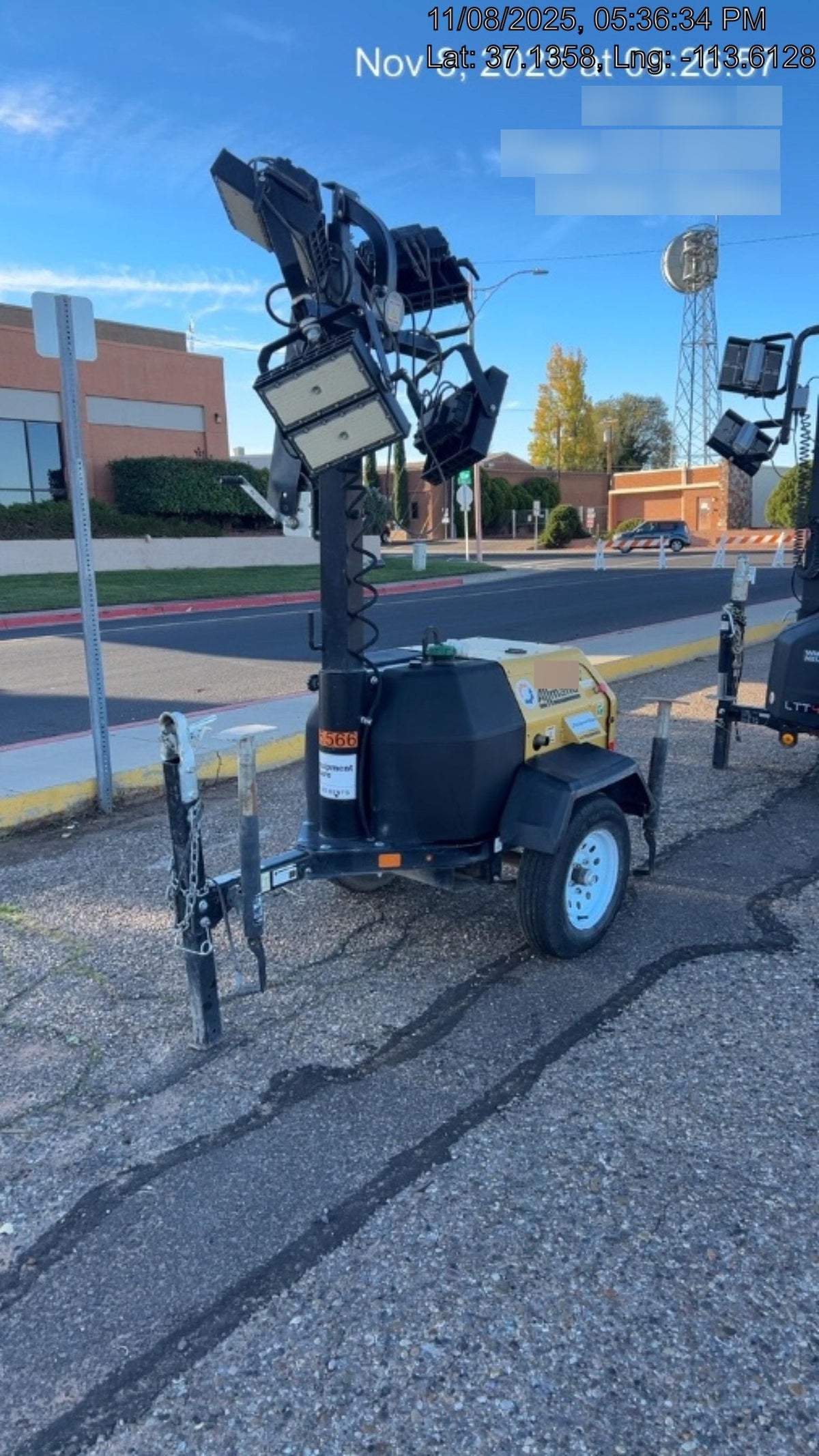 2021 Allmand NLV3GR (4) LED Light Fixture 350W, 23' Vertical Mast, 3kW Prime, Towable, Deep Sea L401, Leveling Jacks, Yanmar T4F 5.8hp