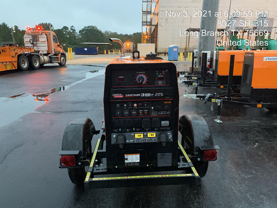 2021 Lincoln Electric Vantage 322 Vantage 322 Ready Pak 3 w/ Decals, ORANGE (includes trailer, cable rack, fender light kit) NO Telematics