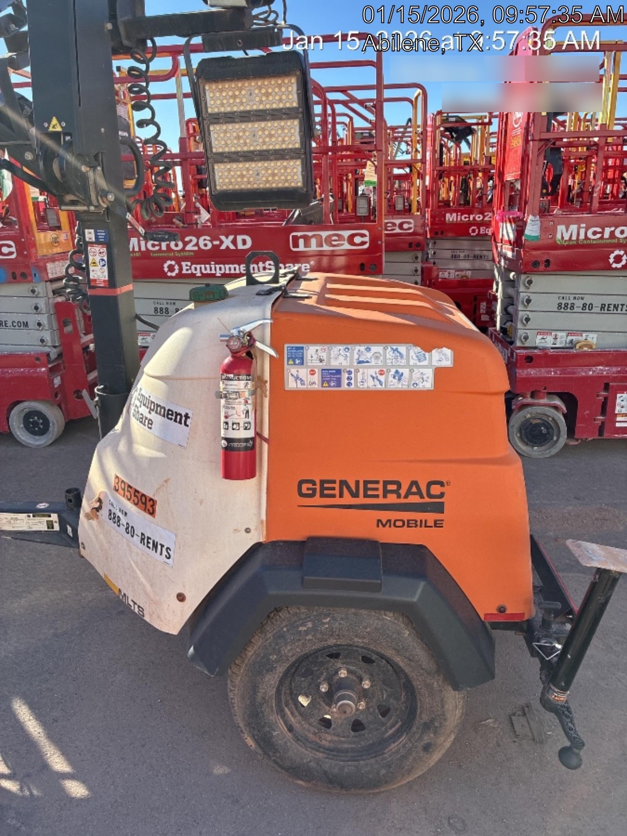 2024 Generac MLT2 Diesel, Flex Switch 120V Input, Powerzone Controller, 
(4) 320W LED Lights, 4kW Generator, 39.9 Gal Fuel Tank, 2" Ball, T3
