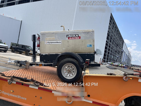 2019 Lincoln Electric Vantage 322 Welder Ready-Pak 3, Two wheel trailer, Fender and Light kit, Cable Rack
