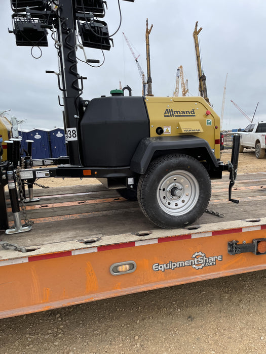 2022 Allmand NLV3GR (4) LED Light Fixture 350W, 23' Vertical Mast, 3kW Prime, Towable, ES Decals, T3