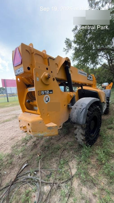 2019 JCB 512-56 Canopy, 109 HP, Solid Tires, STD Worklight, Beacon, Aux Hydraulics, Lifting Eye, Back up Alarm w/66" Carriage/60" Forks