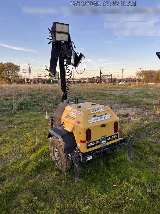 2022 Allmand NLV3GR (4) LED Light Fixture 350W, 23' Vertical Mast, 3kW Prime, Towable, Deep Sea L401, Leveling Jacks, Yanmar T4F 5.8hp